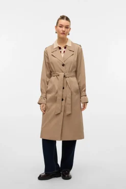 Mujer Vero Moda Gabardinas|Chaquetas>Gabardina larga con cinturón