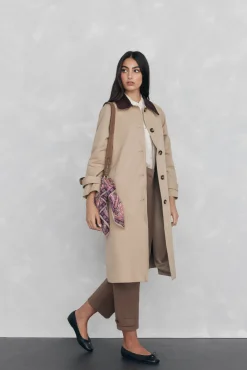 Mujer Pedro del Hierro Gabardinas|Abrigos>Gabardina larga cuello pana
