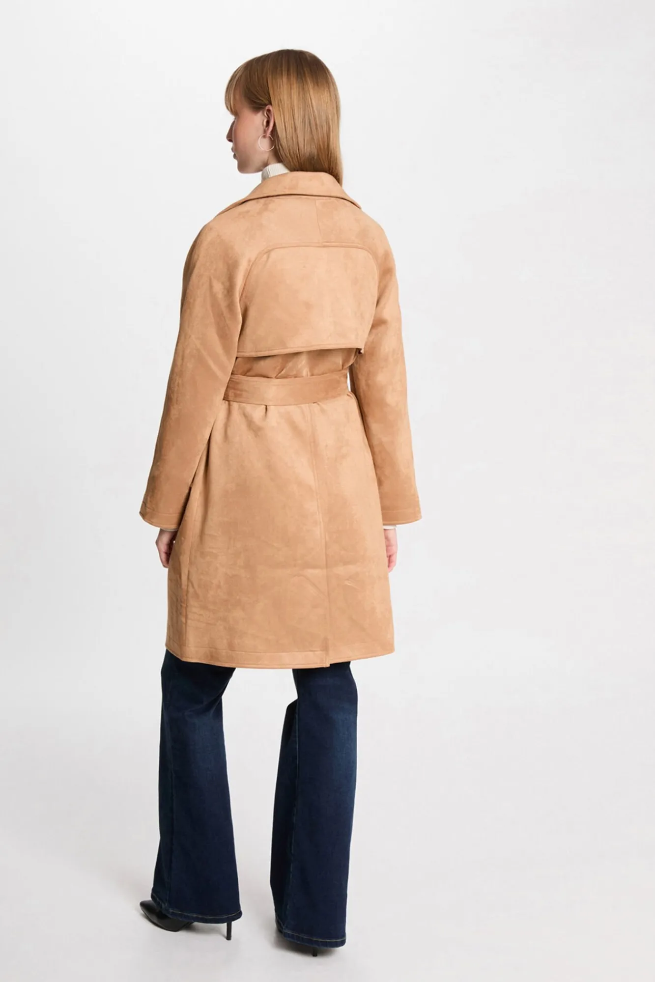 Mujer Morgan Gabardinas|Chaquetas>Gabardina larga de antelina