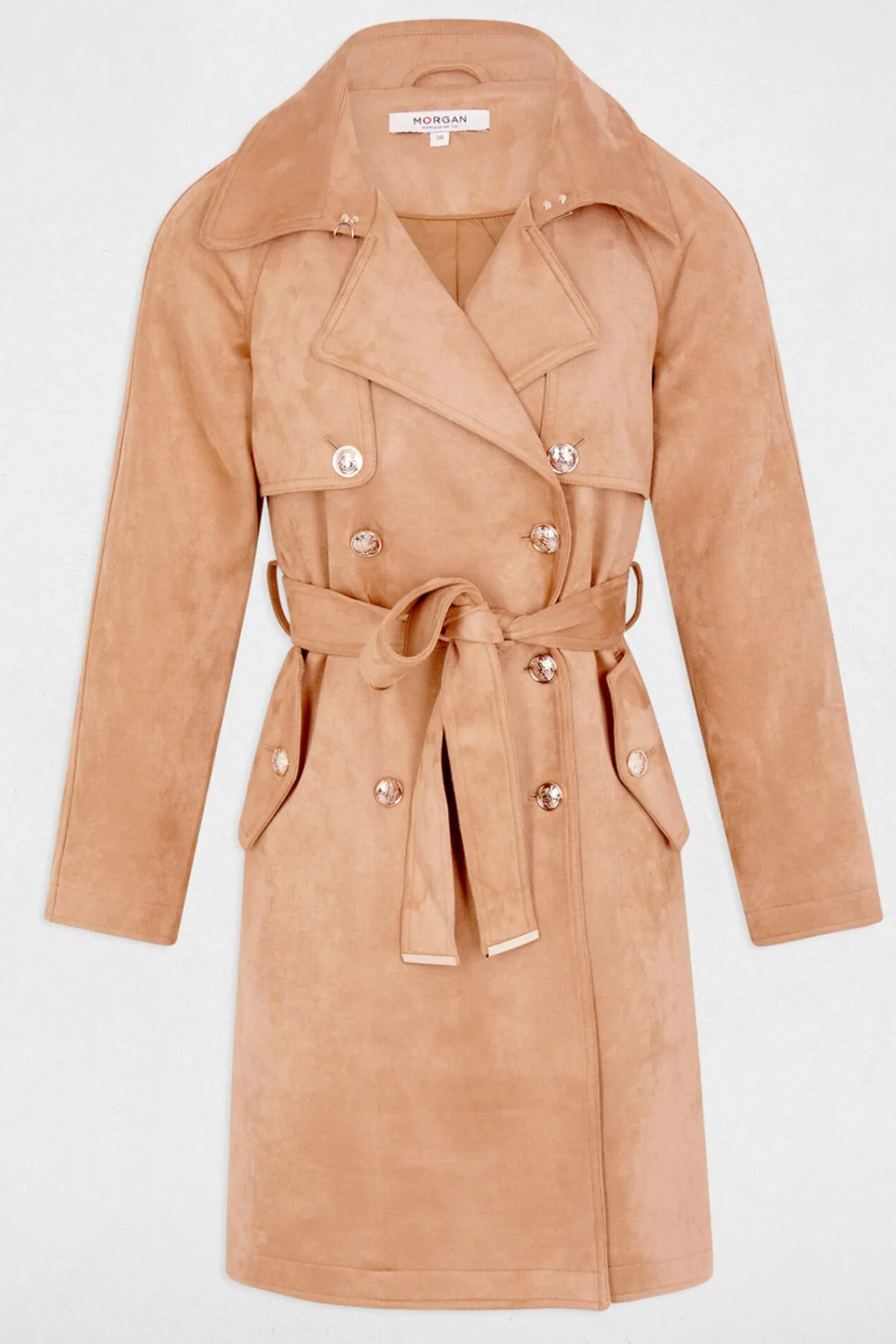 Mujer Morgan Gabardinas|Chaquetas>Gabardina larga de antelina