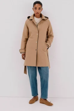 Mujer Cortefiel Gabardinas|Abrigos>Gabardina satinada capucha desmontable