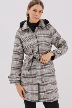 Mujer Cortefiel Gabardinas|Abrigos>Gabardina satinada capucha desmontable