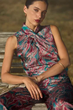 Mujer Hoss Intropia Camisetas|Blusas>Gadea. Top halter estampado