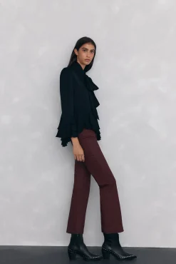 Mujer Pedro del Hierro Vaqueros|Pantalones>Jeans efecto cuero flare cropped basic