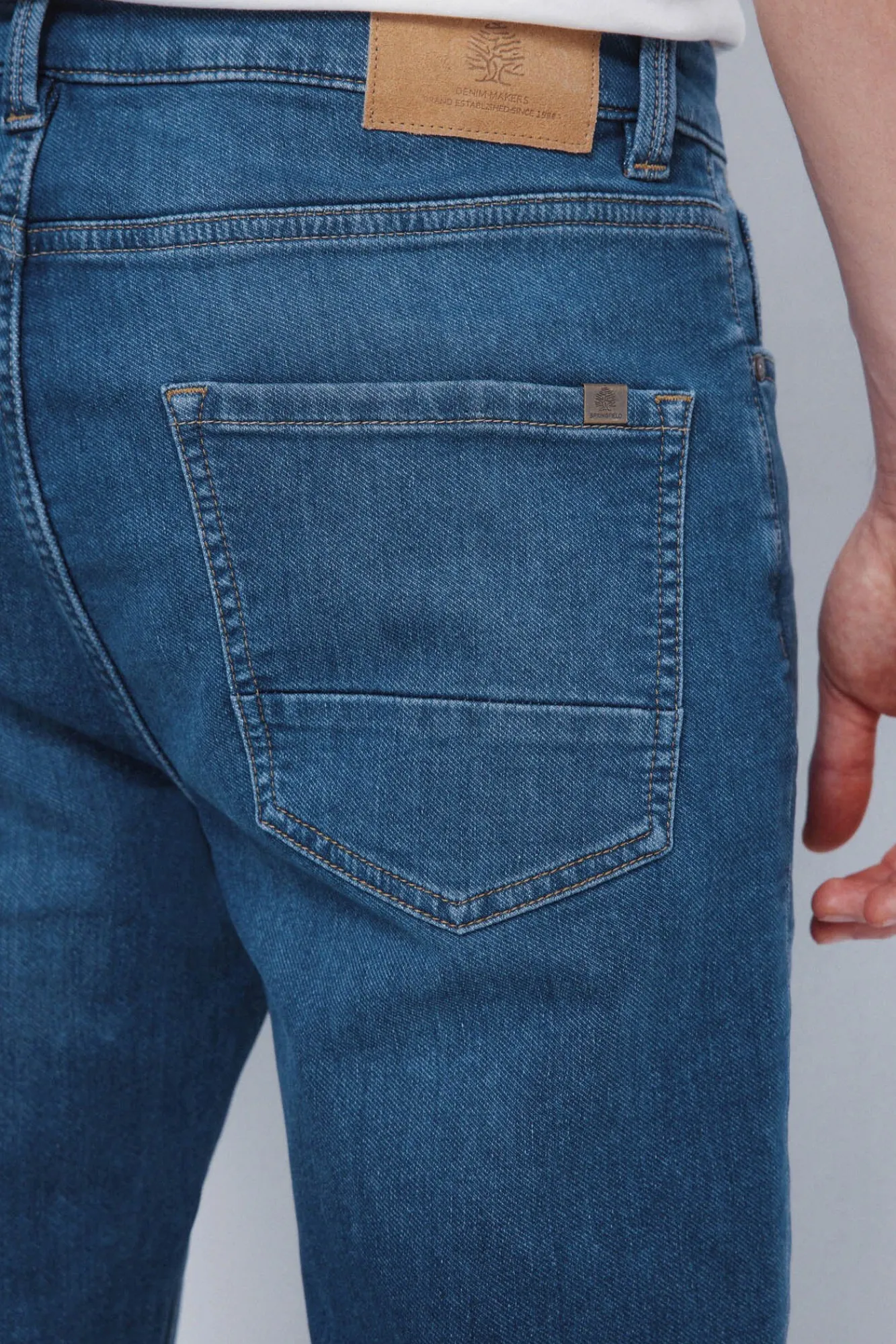 Hombre Springfield Vaqueros>Jeans en knit denim slim fit