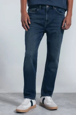 Hombre Springfield Vaqueros>Jeans en knit denim sobretintado slim fit