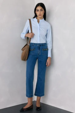 Mujer Pedro del Hierro Vaqueros>Jeans flare cropped