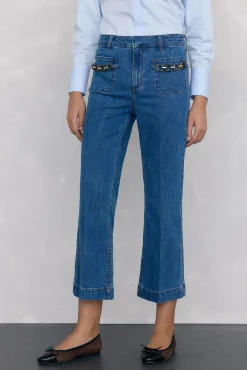 Mujer Pedro del Hierro Vaqueros>Jeans flare cropped