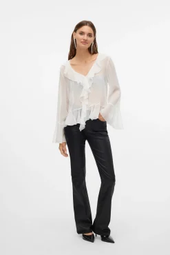 Mujer Vero Moda Vaqueros|Pantalones>Jeans flared de mujer efecto polipiel