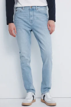 Hombre Springfield Vaqueros>Jeans lavado claro slim fit