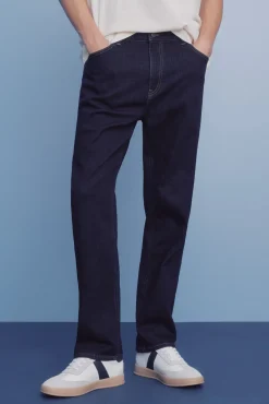 Hombre Springfield Vaqueros>Jeans lavado desencolado straight fit