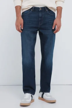 Hombre Springfield Vaqueros>Jeans lavado oscuro regular fit