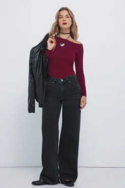 Mujer Springfield Vaqueros>Jeans wide cristales brillantes