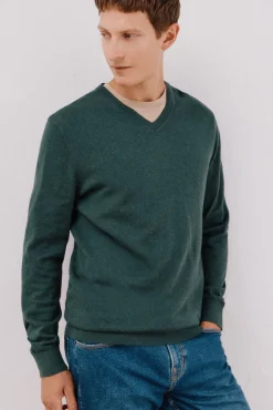 Hombre Cortefiel Jerséis>Jersey algodón cashmere cuello pico