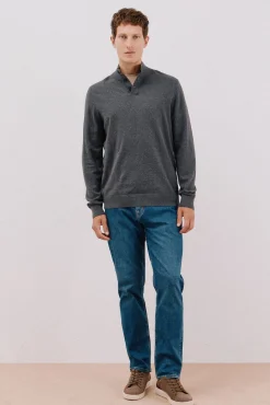 Hombre Cortefiel Jerséis>Jersey algodón cashmere cuello alto botones