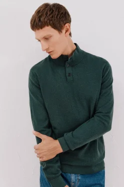 Hombre Cortefiel Jerséis>Jersey algodón cashmere cuello alto botones