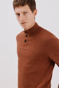 Hombre Cortefiel Jerséis>Jersey algodón cashmere cuello alto botones