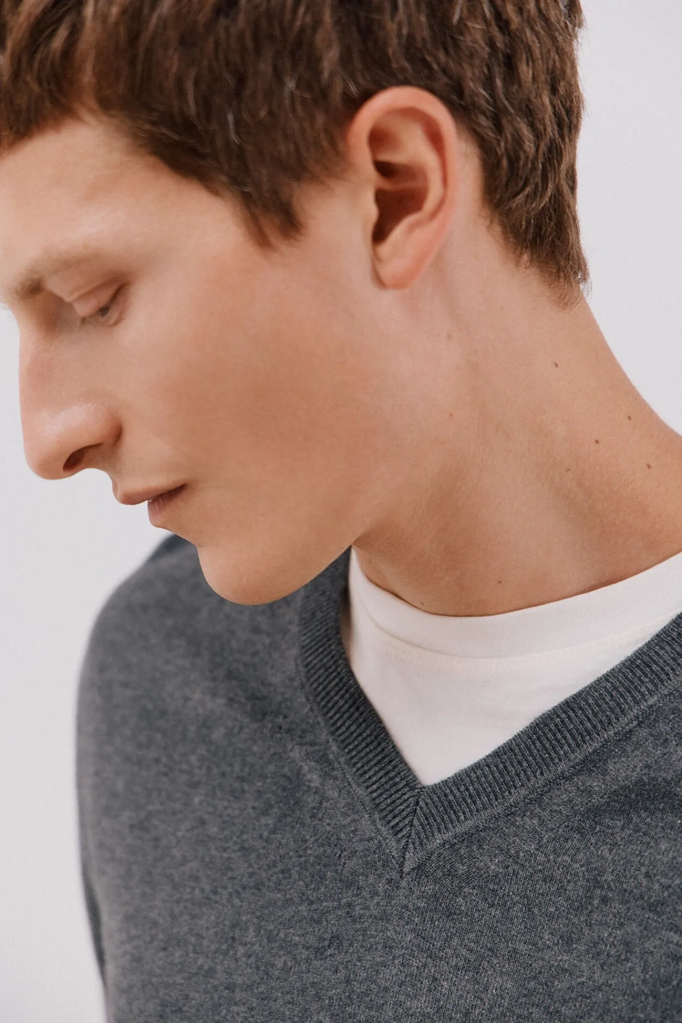 Hombre Cortefiel Jerséis>Jersey algodón cashmere cuello pico