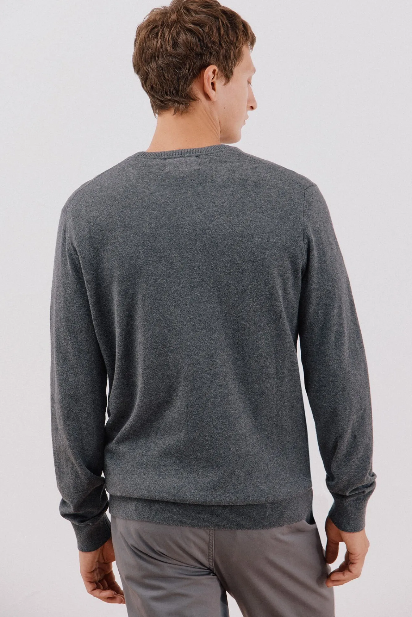 Hombre Cortefiel Jerséis>Jersey algodón cashmere cuello pico