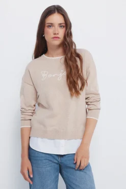 Mujer Springfield Jerséis>Jersey "Bonjour" combinado