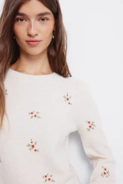 Mujer Springfield Jerséis>Jersey bordados flores