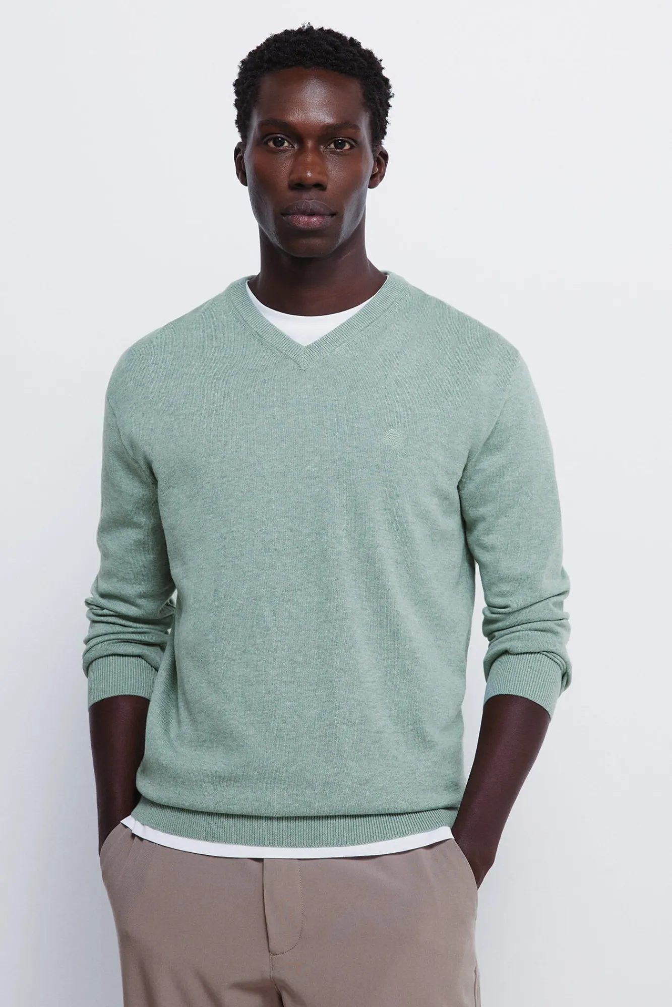 Hombre Springfield Jerséis>Jersey básico cuello pico