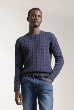 Hombre PuroEGO Jerséis>Jersey cable knit algodón