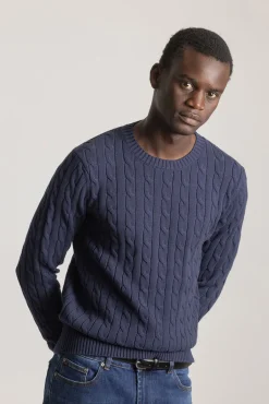 Hombre PuroEGO Jerséis>Jersey cable knit algodón