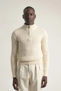 Hombre PuroEGO Jerséis>Jersey cable knit cuello mock