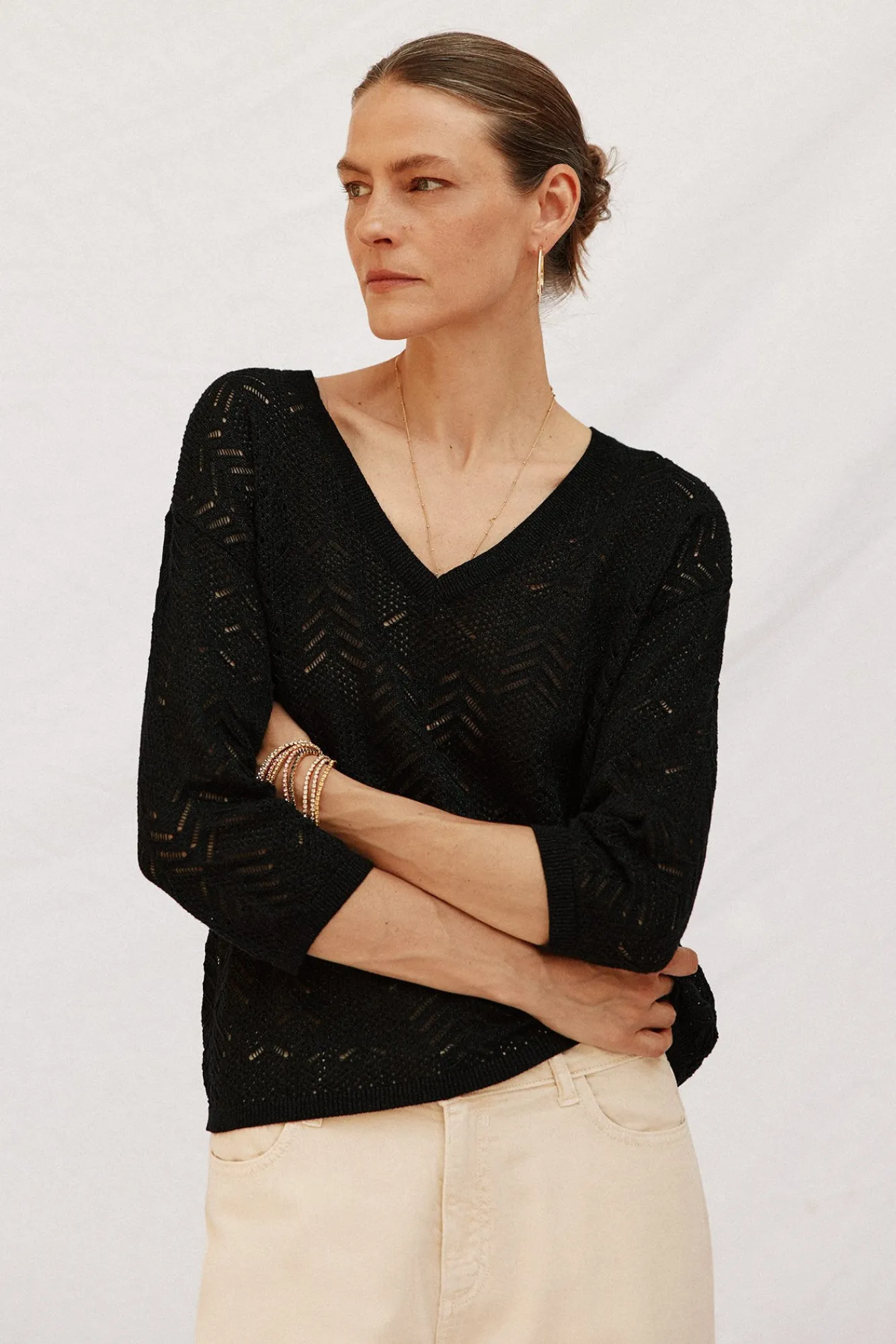 Mujer Cortefiel Jerséis>Jersey calados lurex