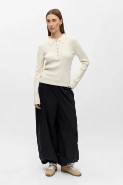 Mujer Object Jerséis>Jersey canalé cuello polo