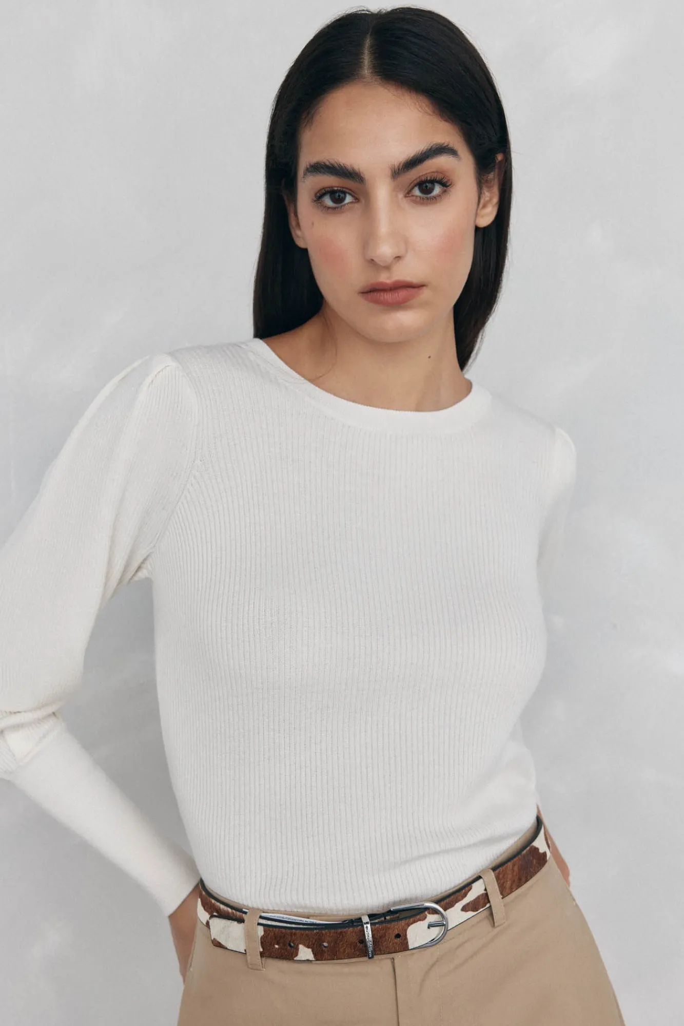 Mujer Pedro del Hierro Jerséis>Jersey canalé manga abullonada