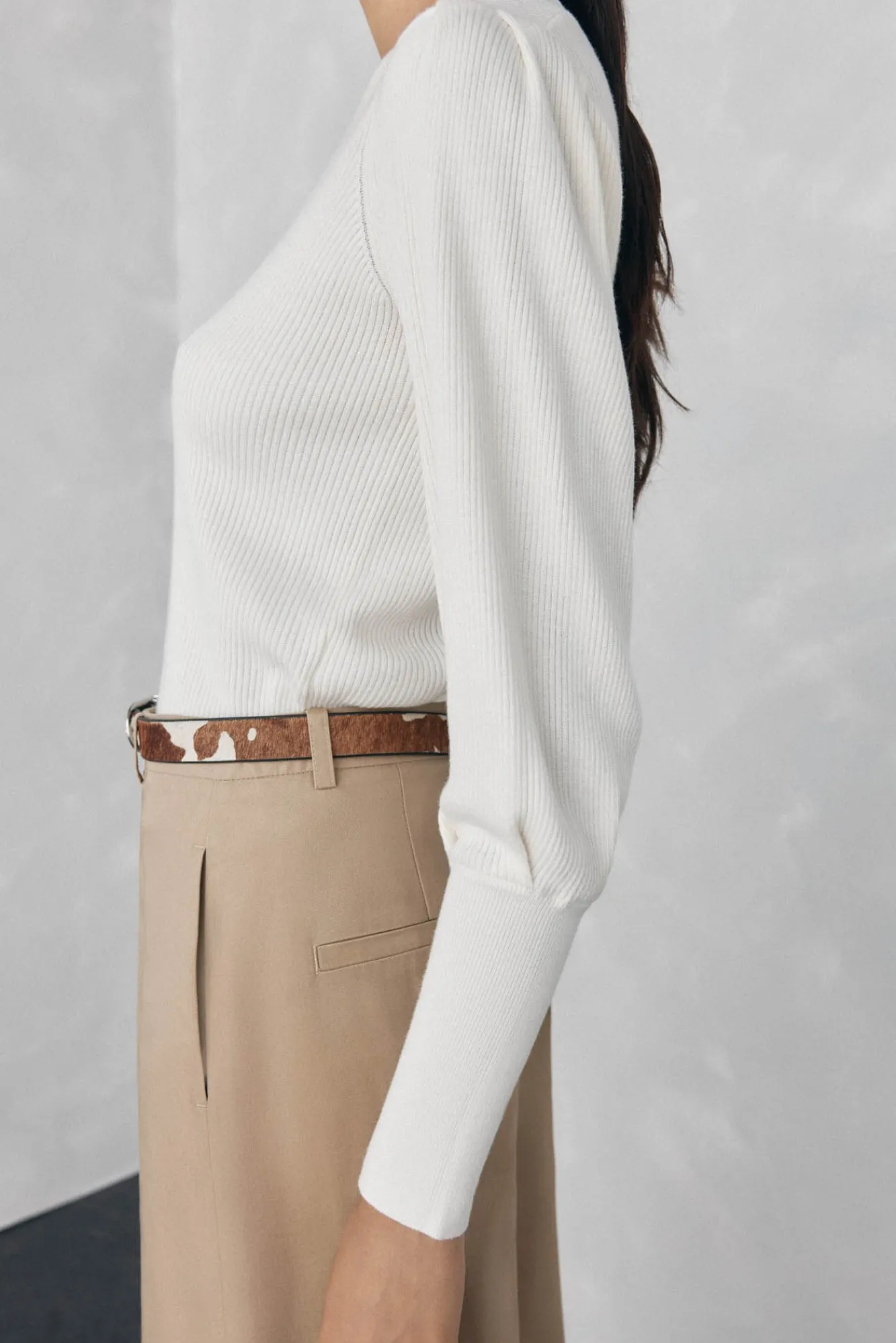 Mujer Pedro del Hierro Jerséis>Jersey canalé manga abullonada