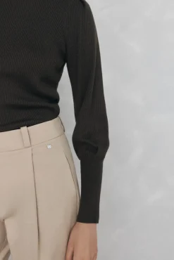 Mujer Pedro del Hierro Jerséis>Jersey canalé manga abullonada