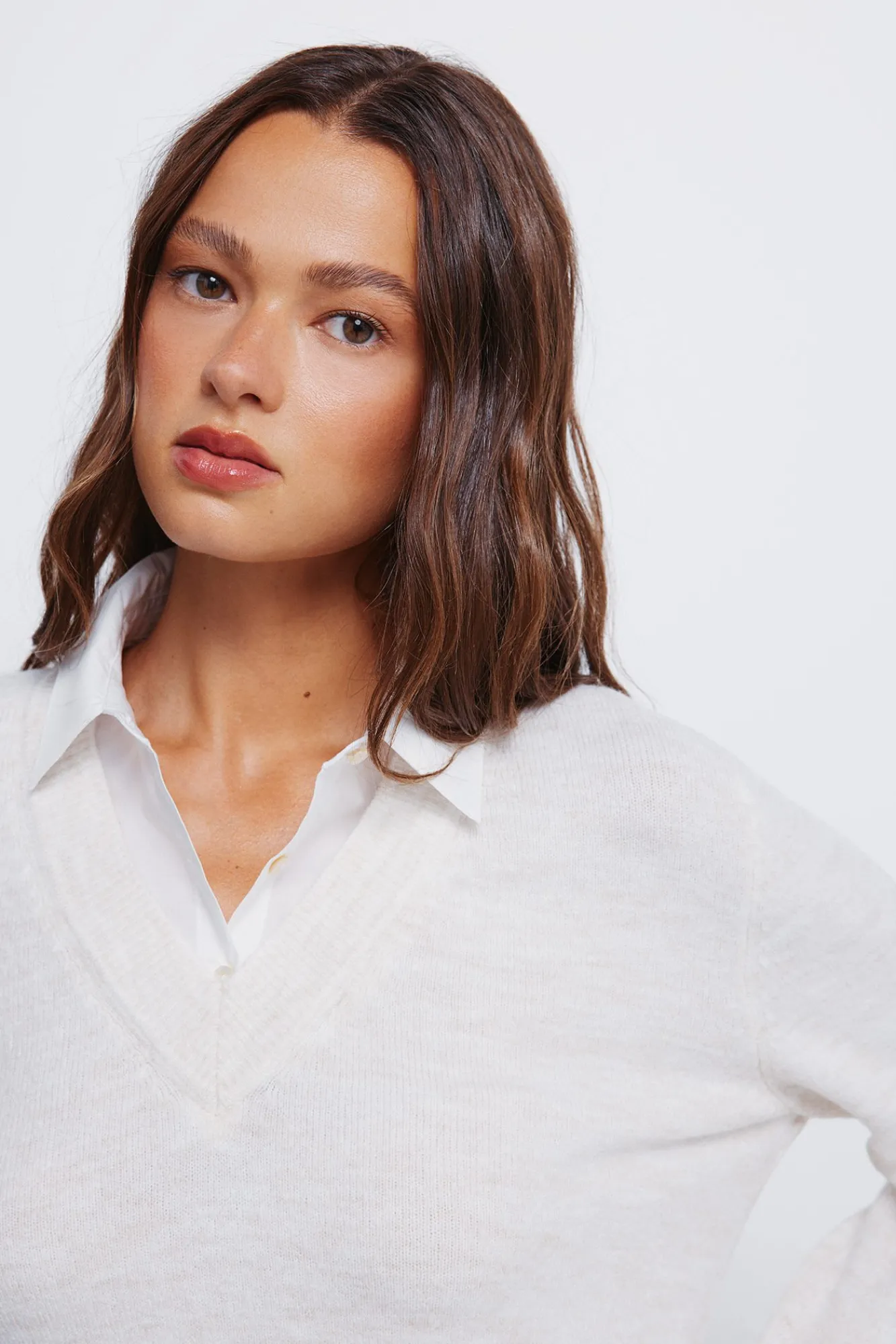 Mujer Springfield Jerséis>Jersey combinado camisero