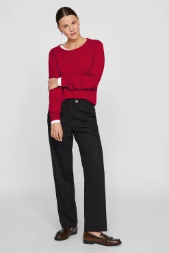 Mujer Vila Jerséis>Jersey con cuello redondo de viscosa