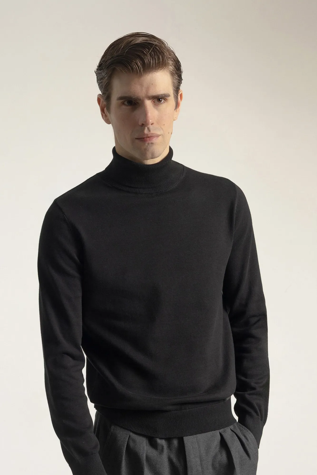 Hombre PuroEGO Jerséis>Jersey cuello alto algodón