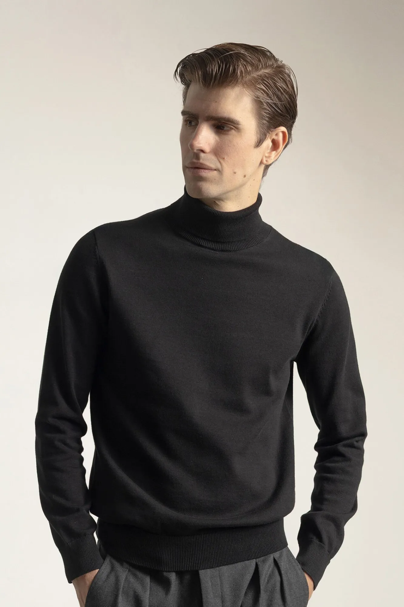 Hombre PuroEGO Jerséis>Jersey cuello alto algodón