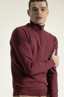 Hombre PuroEGO Jerséis>Jersey cuello mock cremallera