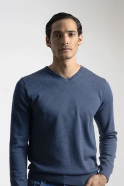 Hombre PuroEGO Jerséis>Jersey cuello pico algodón