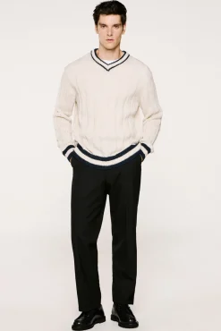 Hombre Selected Jerséis>Jersey cuello pico lana y alpaca