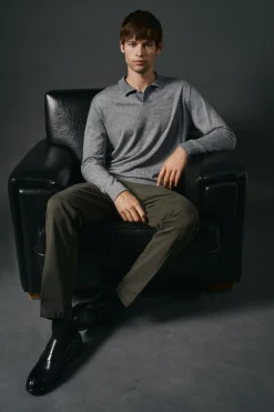 Hombre OOTO Jerséis>Jersey cuello polo algodón