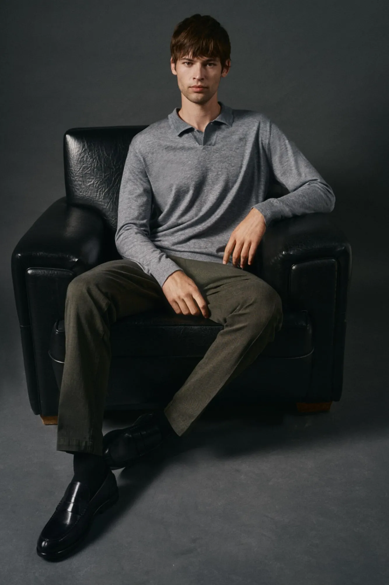 Hombre OOTO Jerséis>Jersey cuello polo algodón