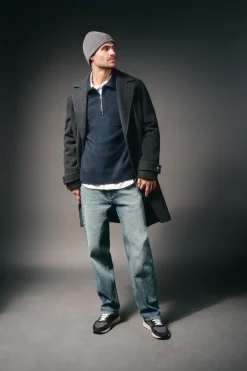 Hombre OOTO Jerséis>Jersey cuello polo cremallera y bolsillo