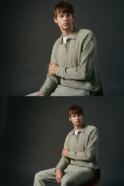 Hombre OOTO Jerséis>Jersey cuello polo lana