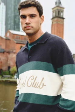 Hombre Springfield Jerséis>Jersey cuello polo texto bordado