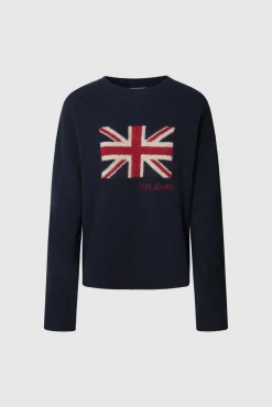 Mujer Pepe Jeans Jerséis>Jersey Cuello Redondo Con Bandera