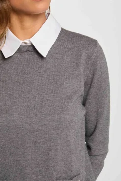 Mujer Morgan Jerséis>Jersey cuello tipo camisa