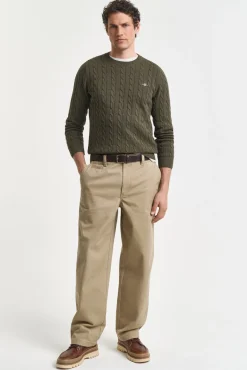 Hombre Gant Jerséis>Jersey de algodón con cuello redondo