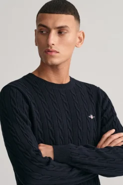 Hombre Gant Jerséis>Jersey de algodón con cuello redondo